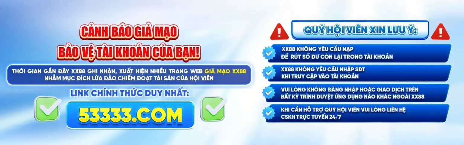 Cảnh báo giả mạo xx88